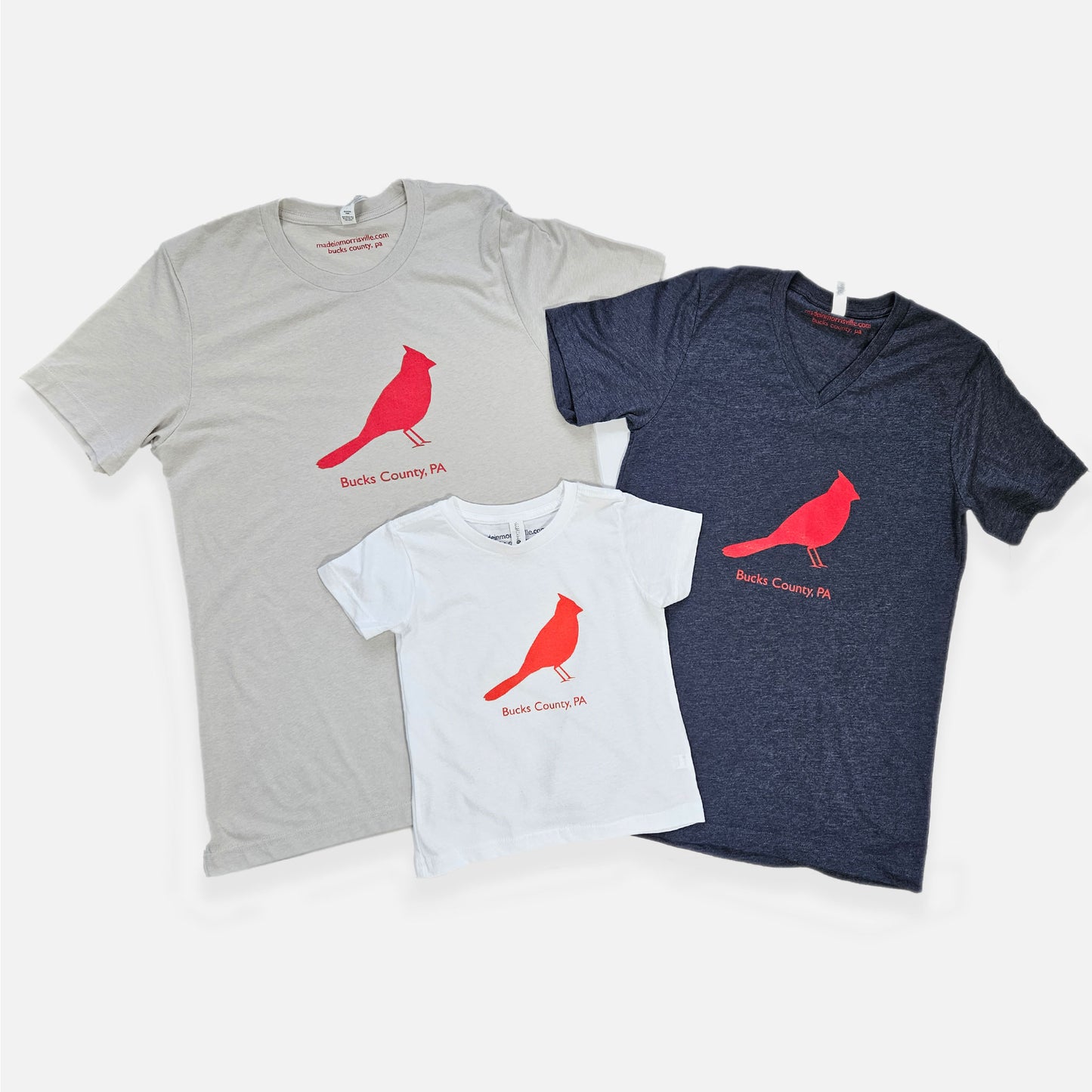 Cardinal / Bucks County graphic Crew-Neck T-shirt - heather cement