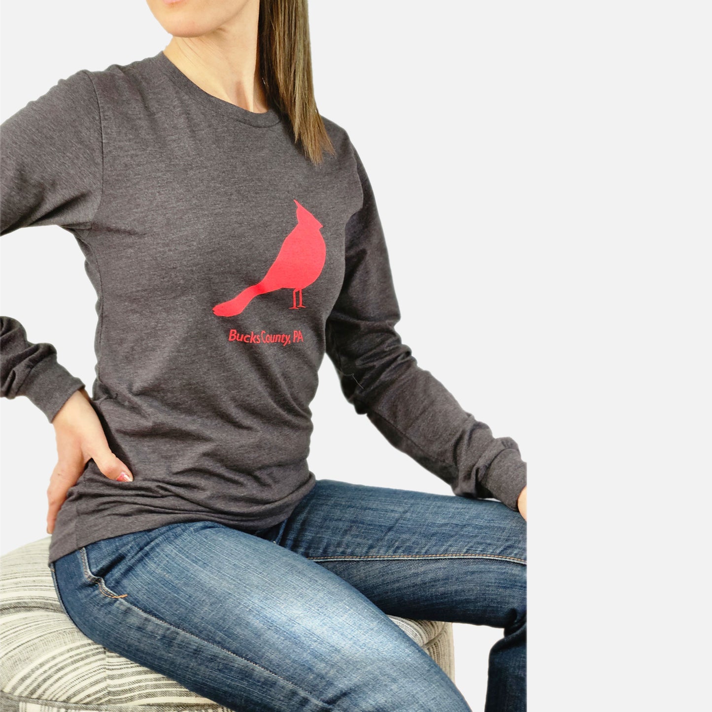 Cardinal / Bucks County graphic Long Sleeve-shirt