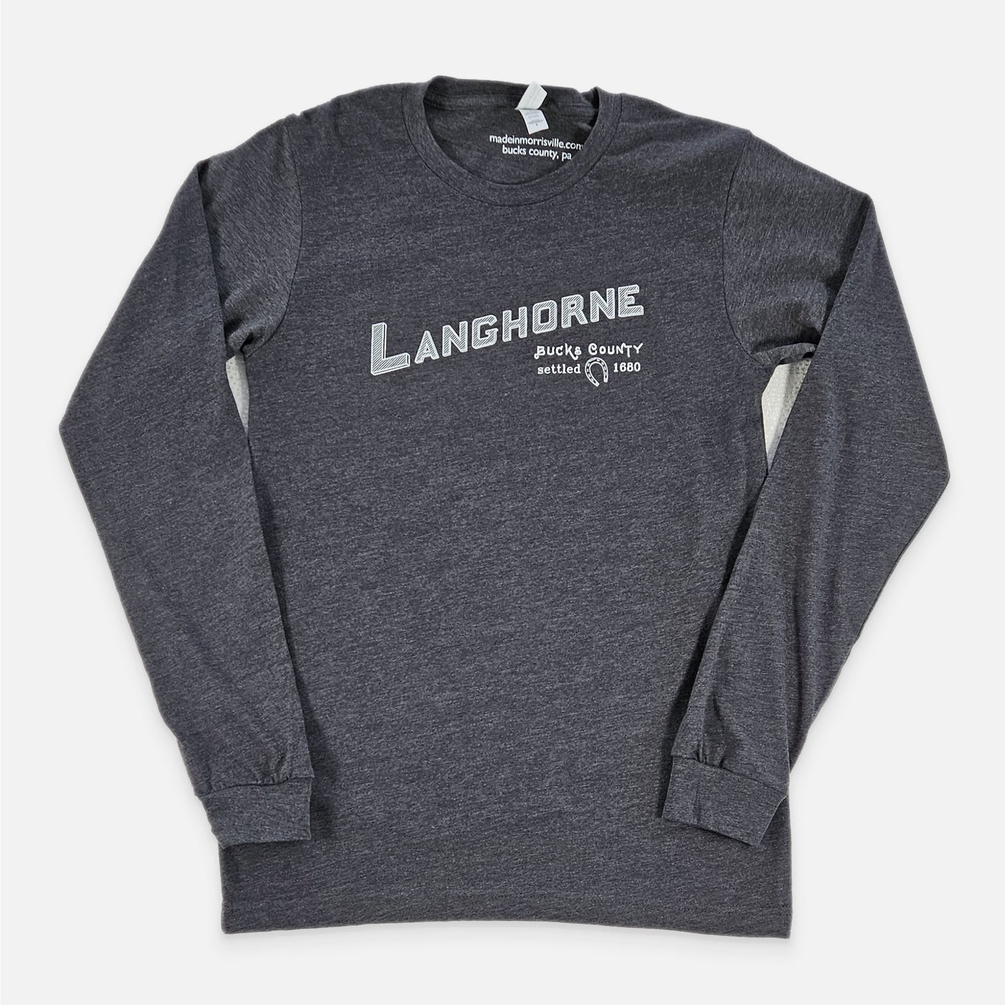 Langhorne graphic long sleeve shirt - heather grey
