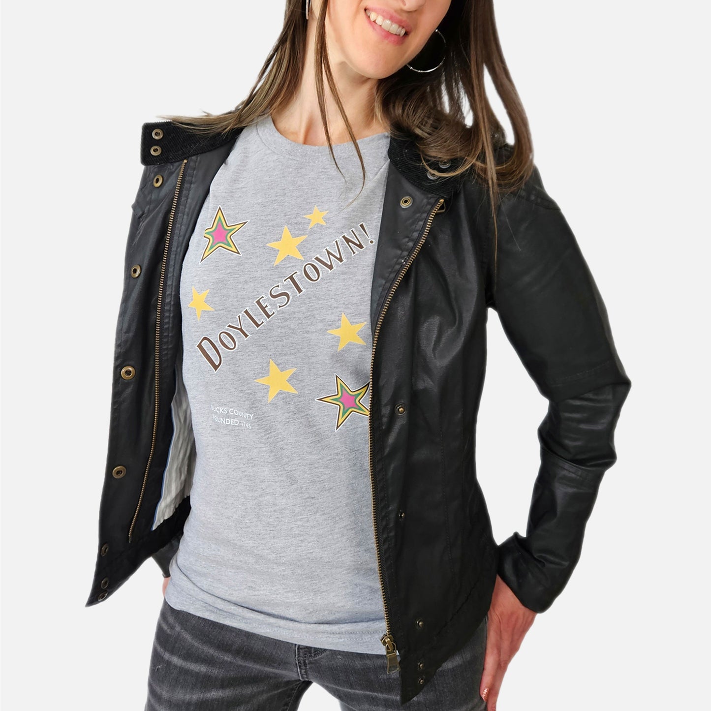 Doylestown Stars graphic T-shirt - heather grey