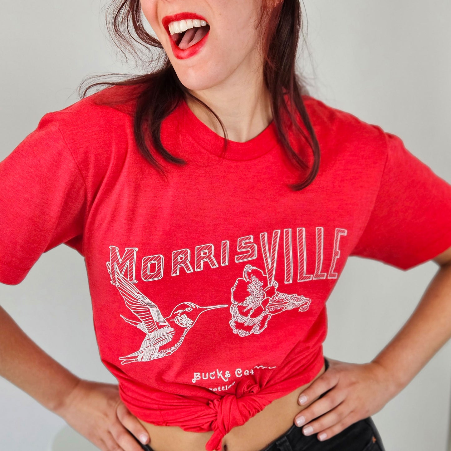 Hummingbird / Morrisville graphic T-shirt - heather red