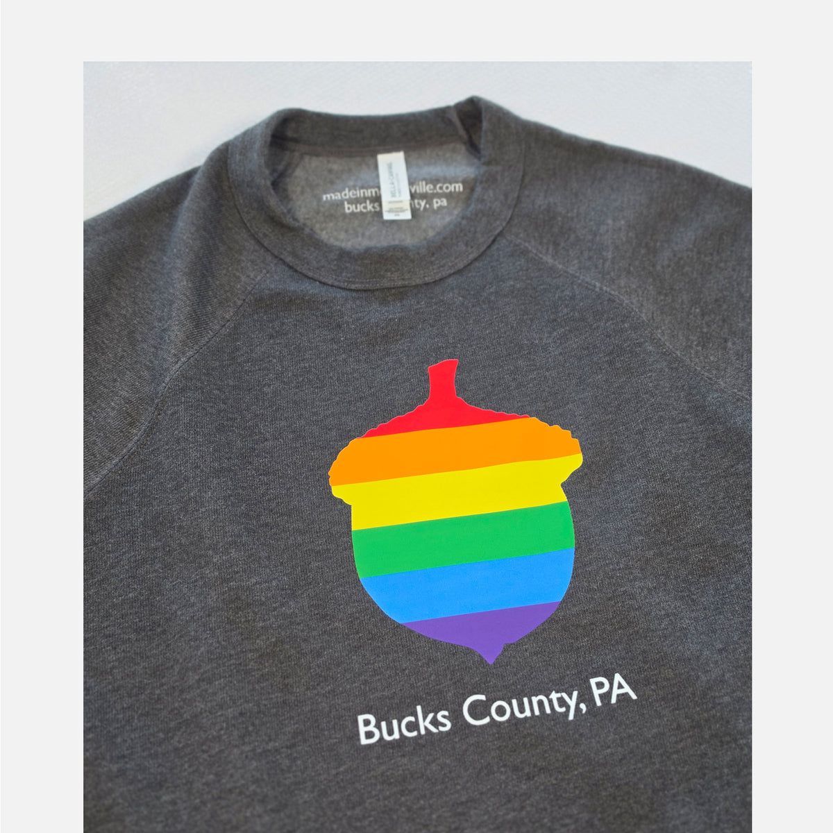 Rainbow Acorn / Bucks County Pullover Hoodie - dark grey heather