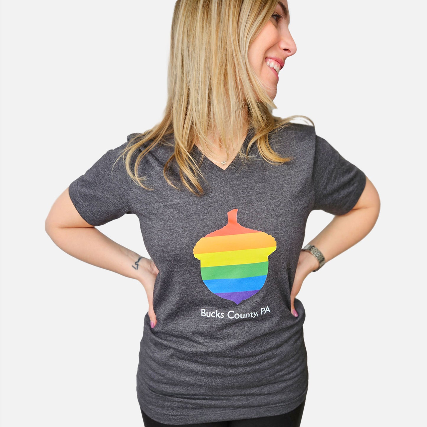 Rainbow Acorn / Bucks County graphic T-shirt