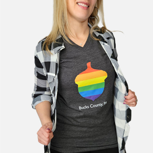 Rainbow Acorn / Bucks County graphic T-shirt