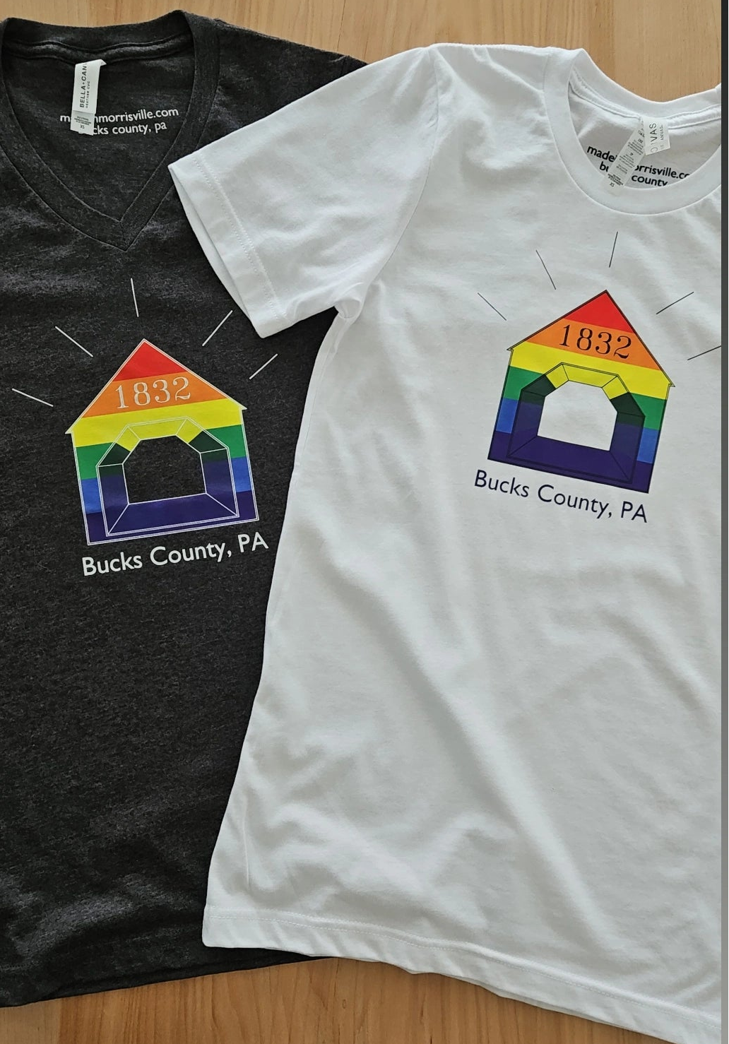Rainbow Covered Bridge / Bucks County graphic T-shirt