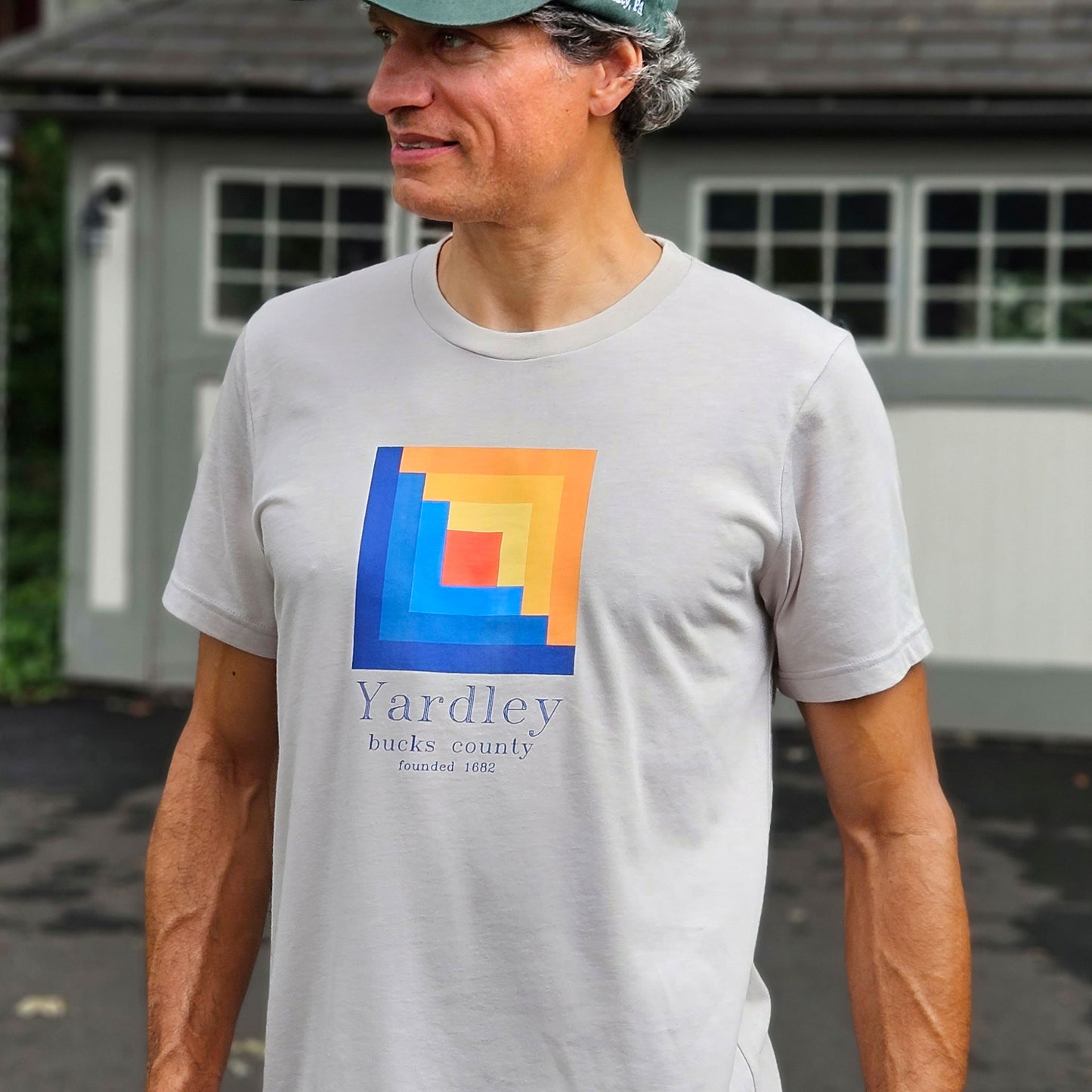Underground Railroad House /Yardley graphic T-shirt - heather cool grey