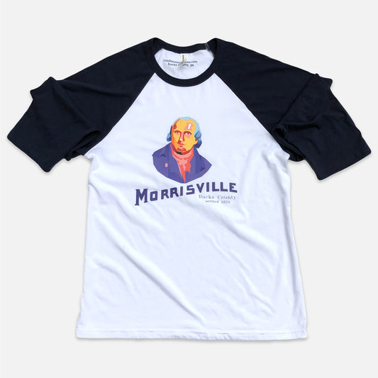 Robert Morris signature graphic baseball 3/4 sleeve T-shirt (white/navy)