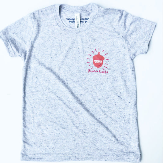 Acorn / Bucks Rocks Pink graphic Kids T-shirt - white flk triblend