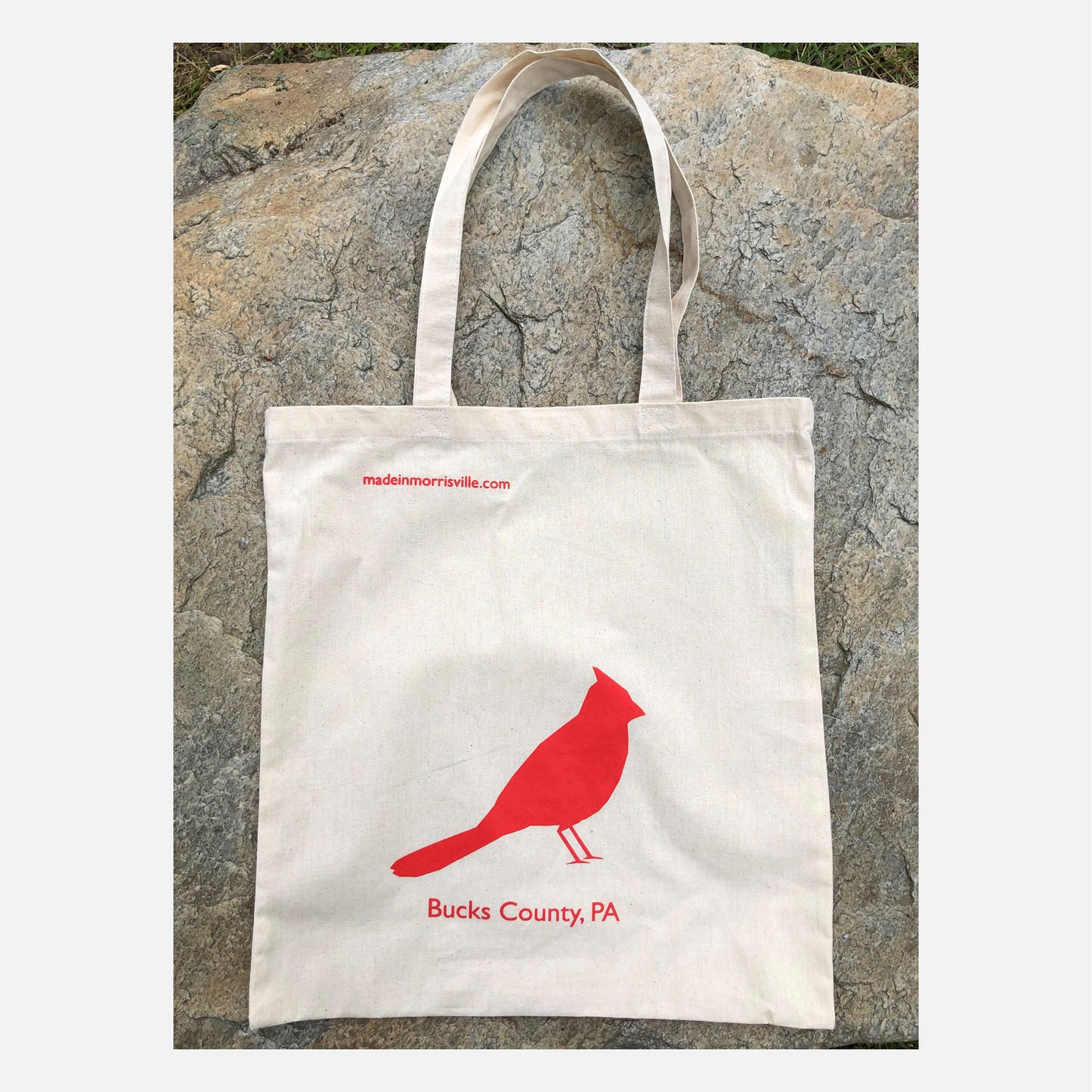 Cardinal / Bucks County canvas tote bag - 8oz natural