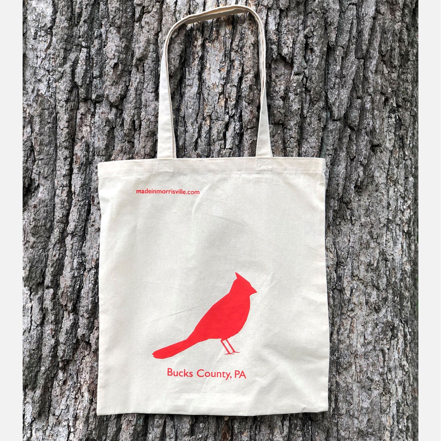 Cardinal / Bucks County canvas tote bag - 8oz natural