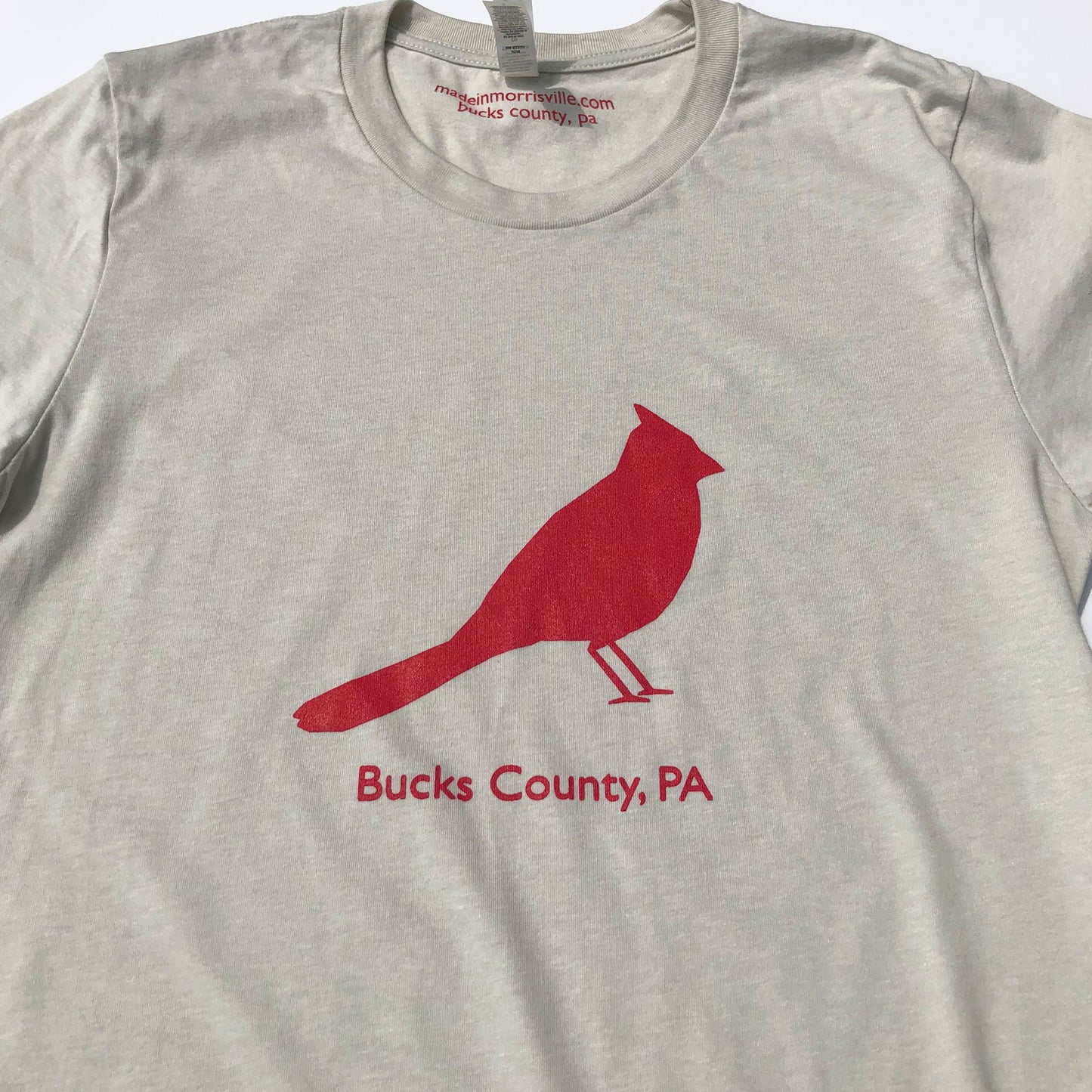 Cardinal / Bucks County graphic Crew-Neck T-shirt - heather cement