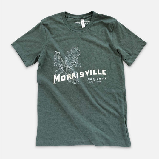White oak leaves/Morrisville graphic T-shirt - heather forest