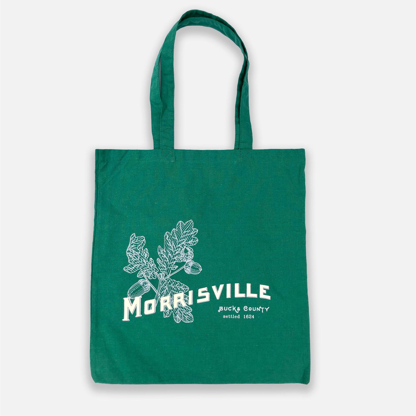 White oak leaves/Morrisville - canvas tote bag - 8oz green