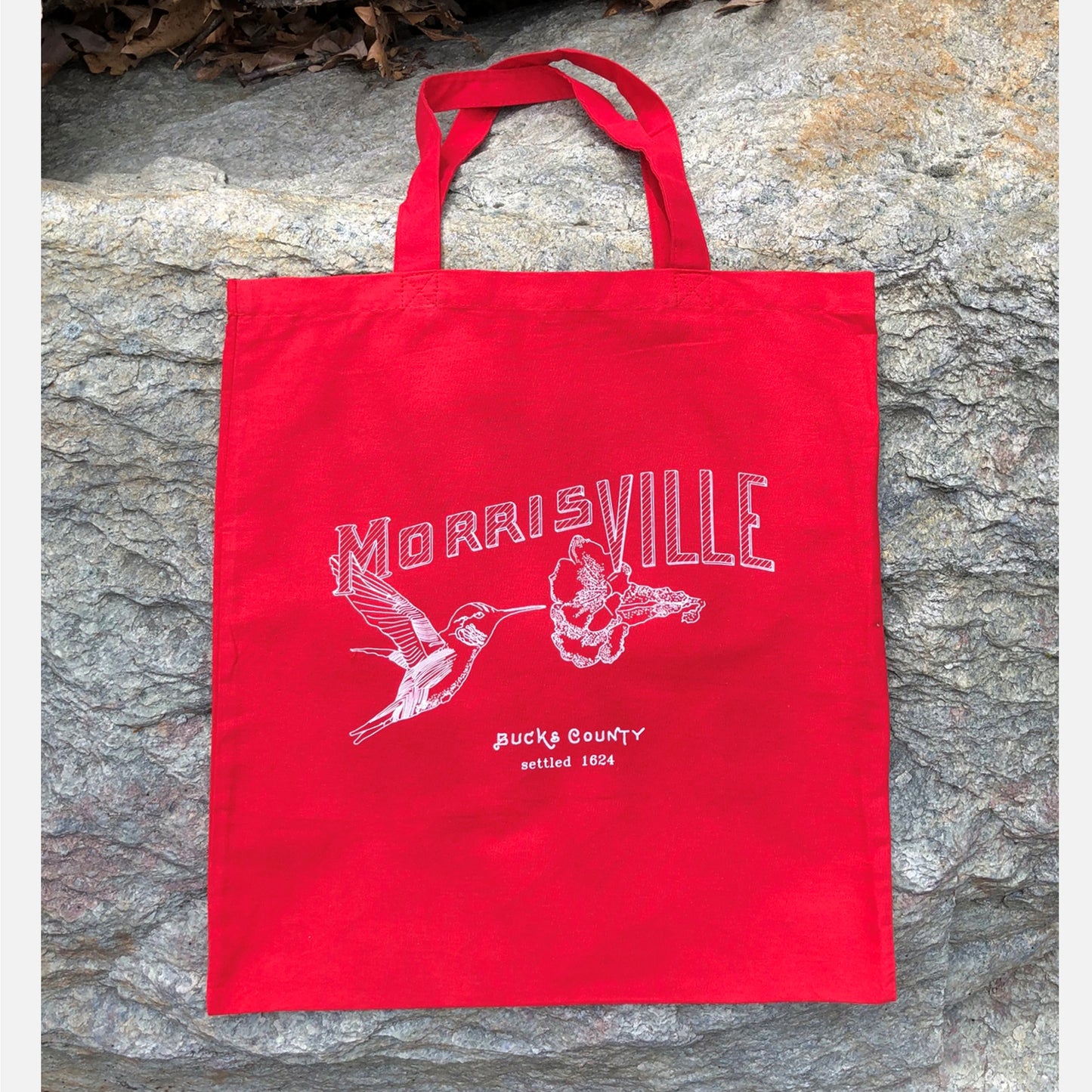 Hummingbird / Morrisville - canvas tote bag - 8oz red