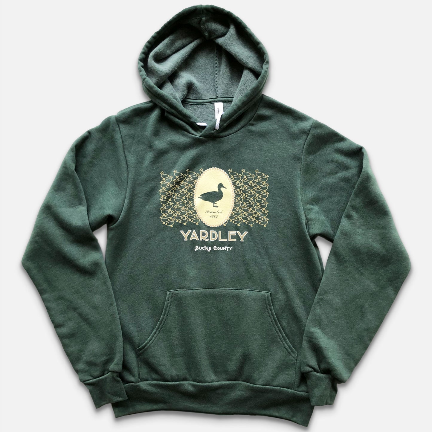 Duck Portrait /Yardley graphic Pullover Hoodie - heather forest
