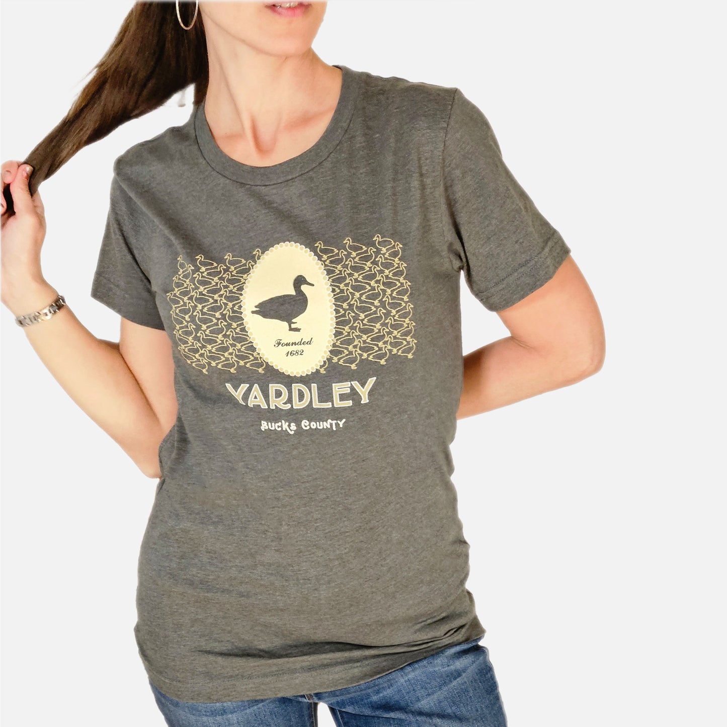 Duck Portrait /Yardley graphic T-shirt - heather forest