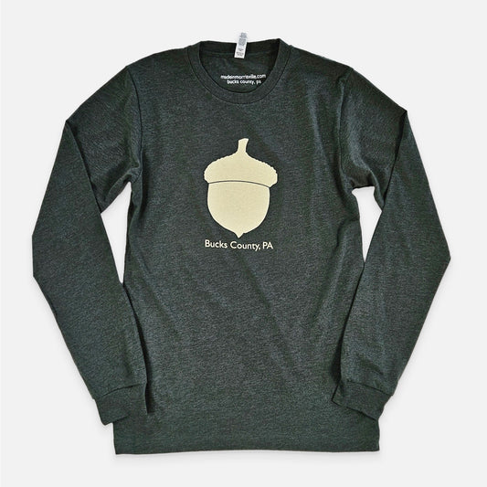 Acorn / Bucks County graphic Long Sleeve shirt - heather forest