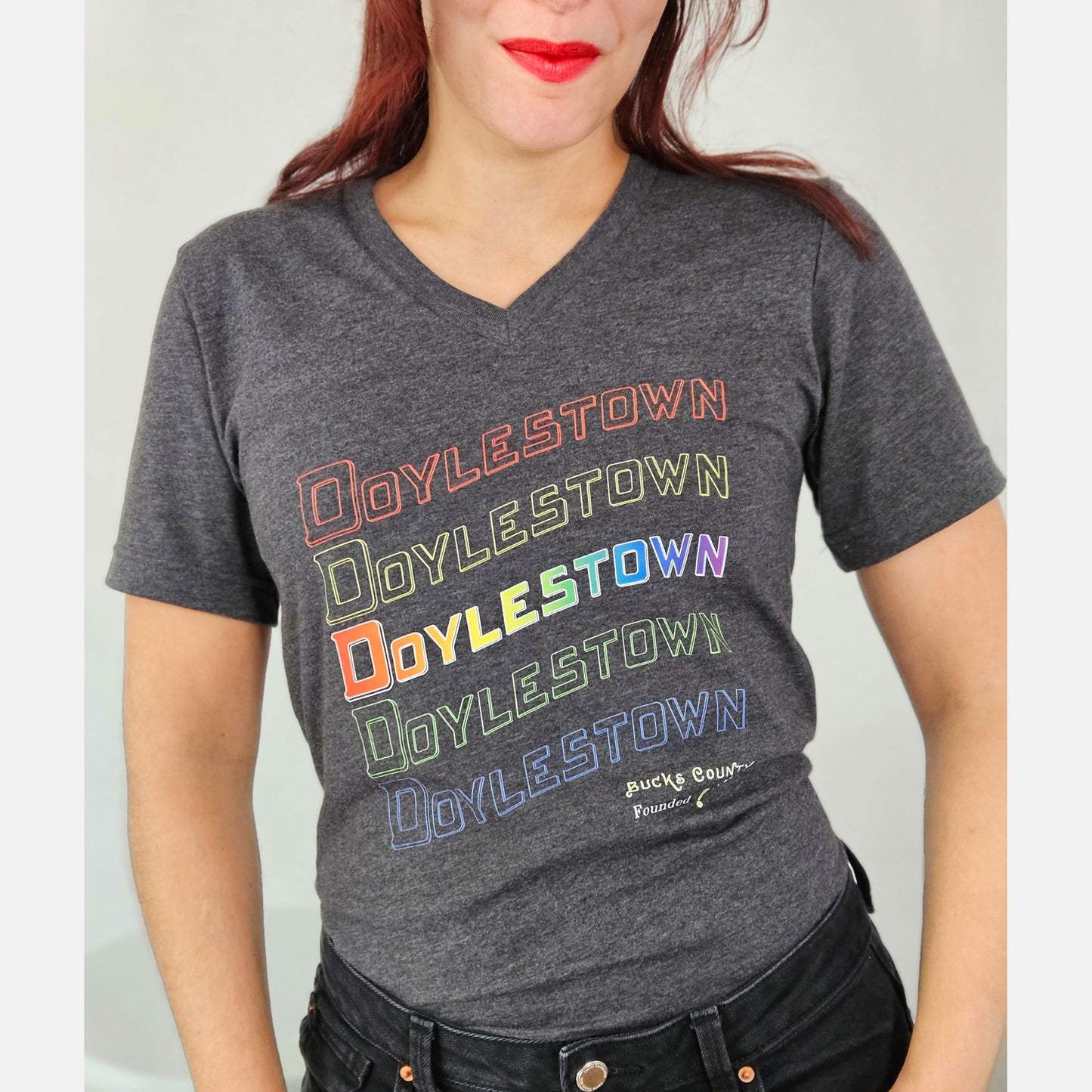 Doylestown Rainbow graphic T-shirt - heather gray