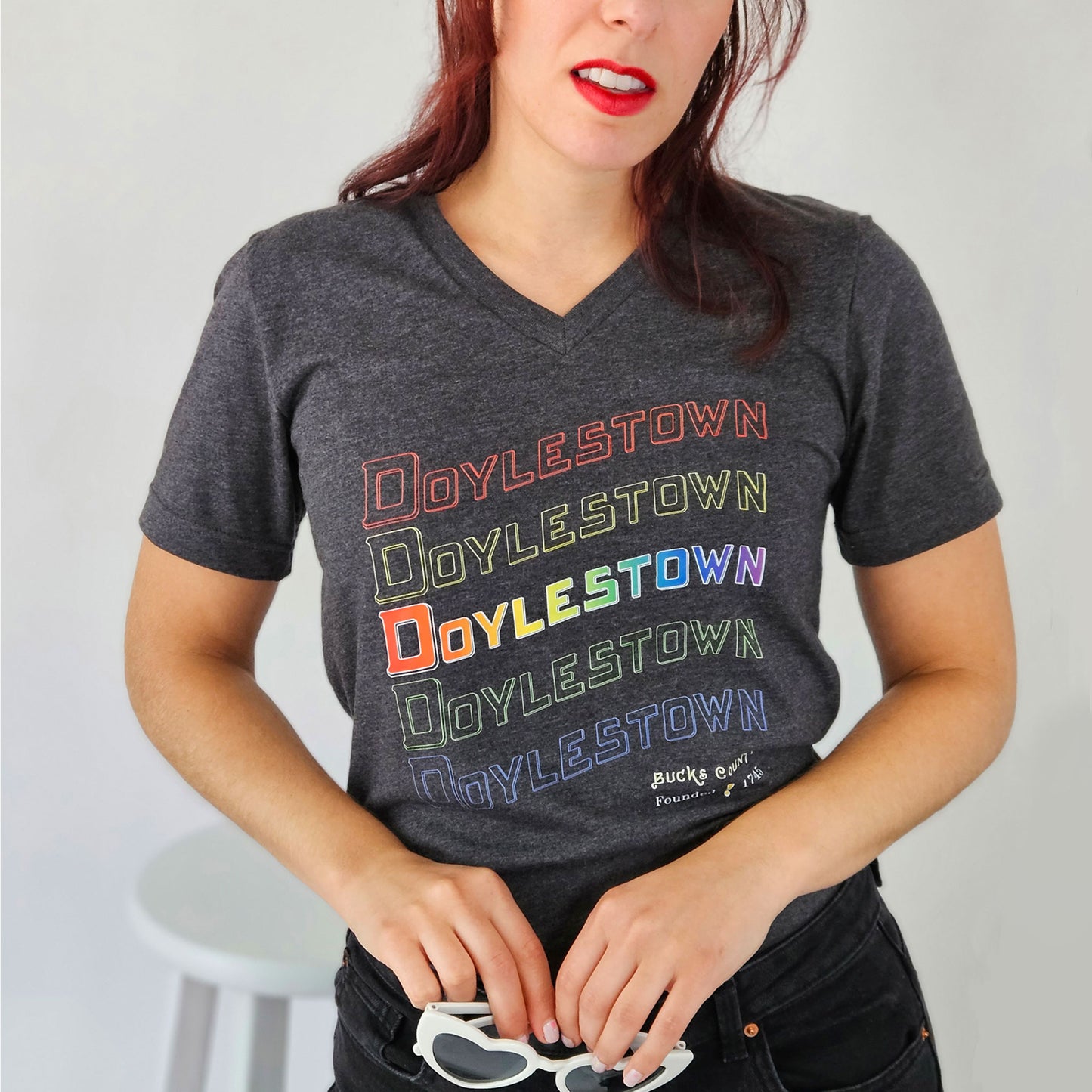 Doylestown Rainbow graphic T-shirt - heather gray