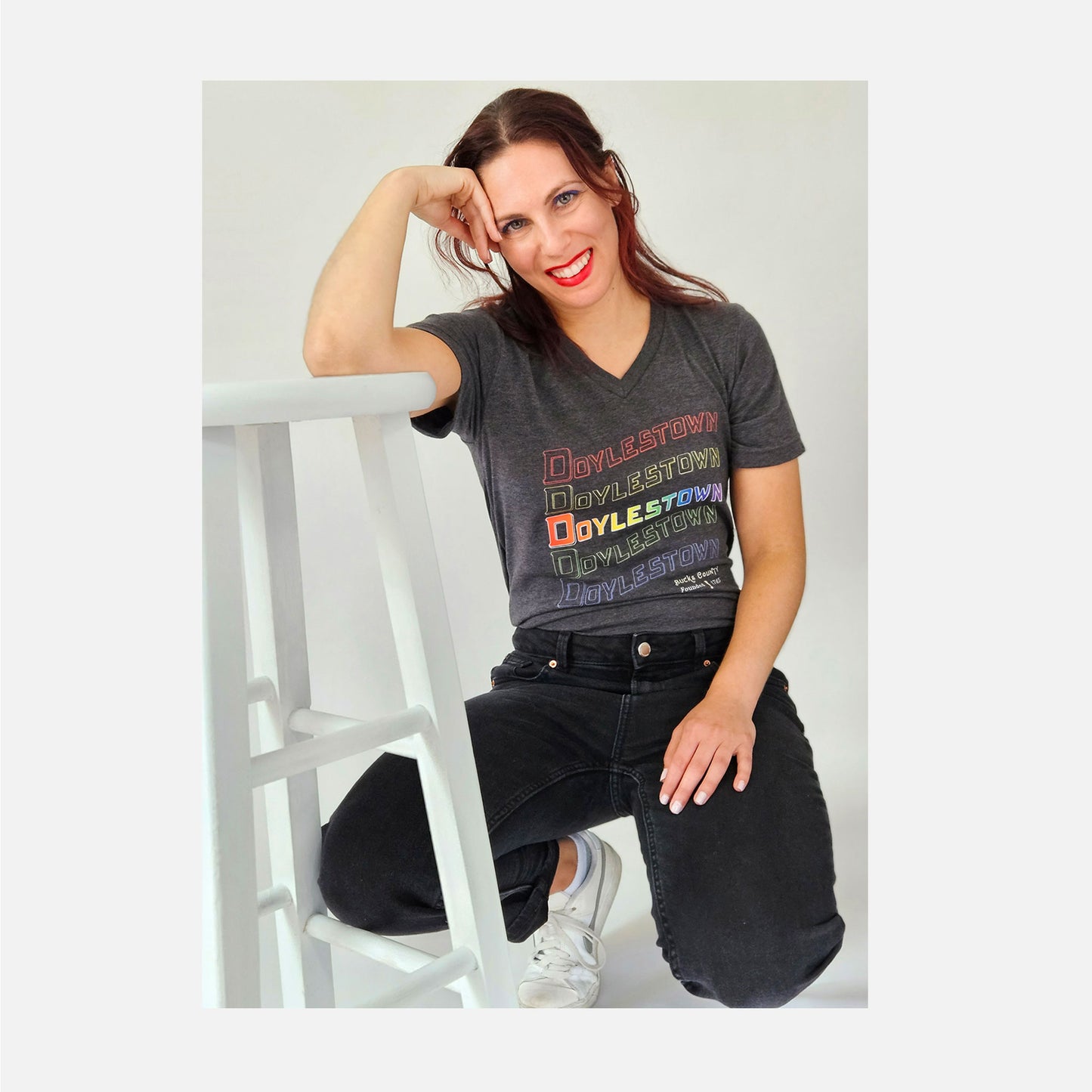 Doylestown Rainbow graphic T-shirt - heather gray