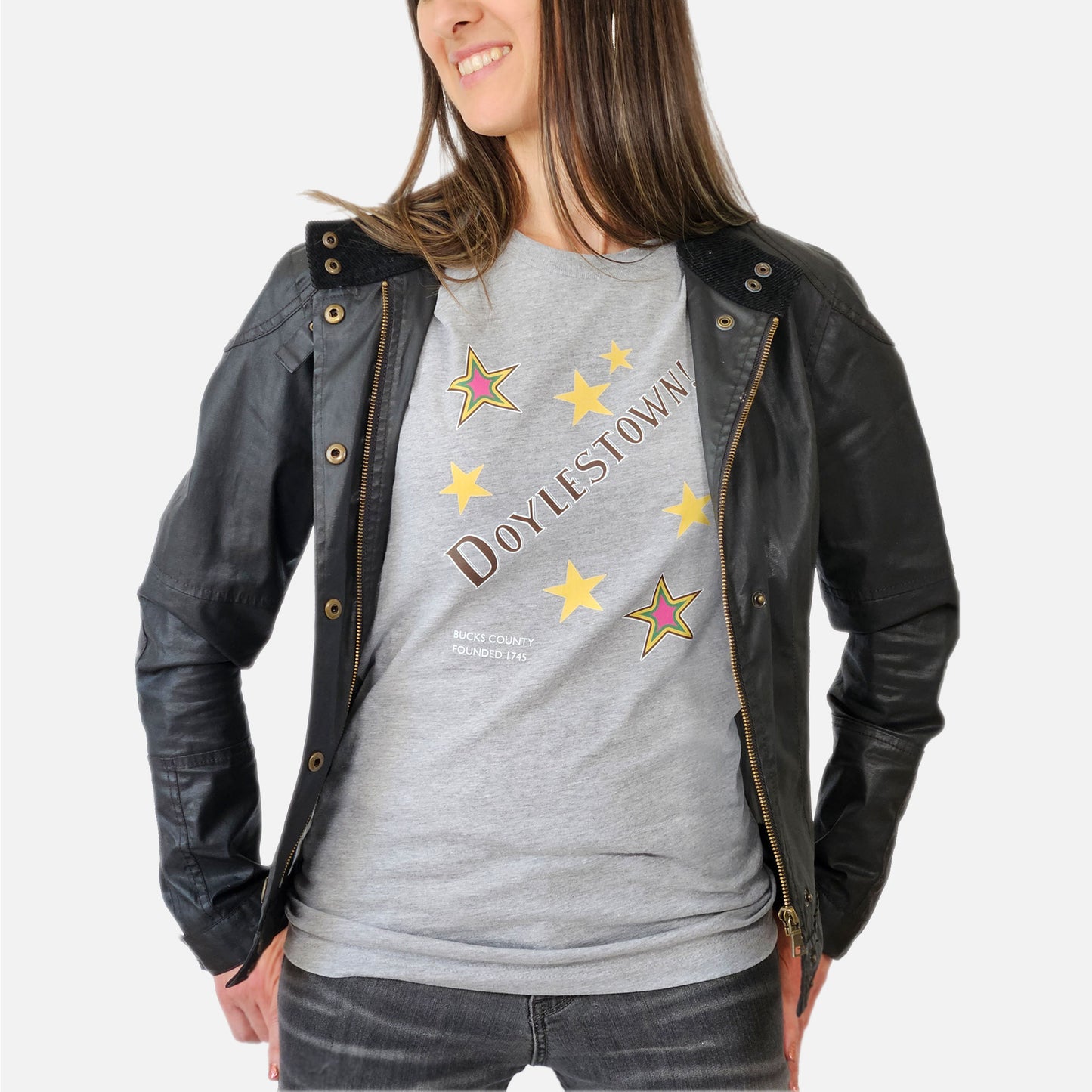 Doylestown Stars graphic T-shirt - heather grey