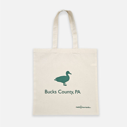 Duck Portrait Bucks County graphic canvas tote bag - 6oz natural canvas