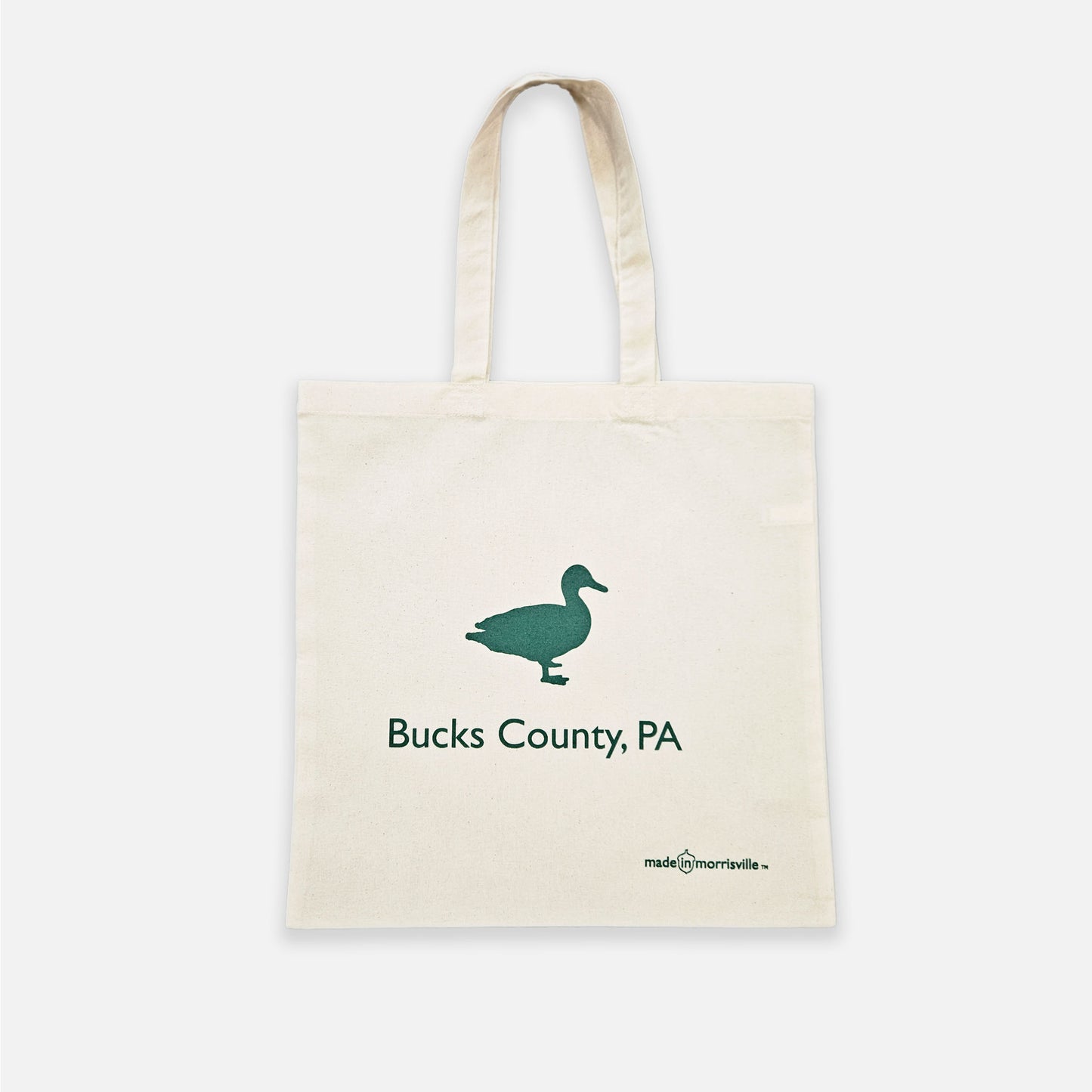 Duck Portrait Bucks County graphic canvas tote bag - 6oz natural canvas