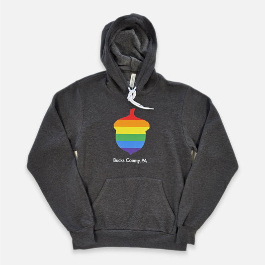 Rainbow Acorn / Bucks County Pullover Hoodie - dark grey heather