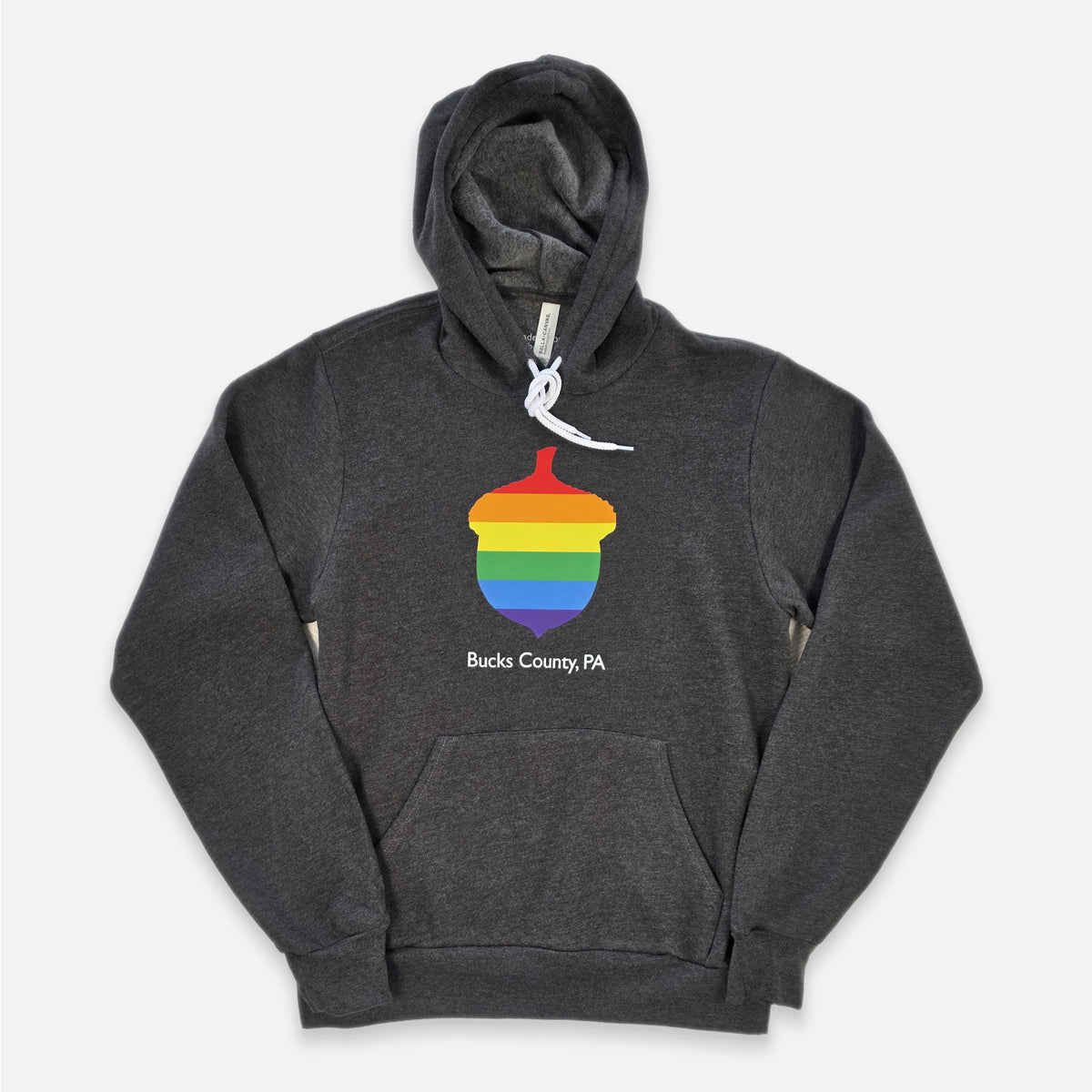 Rainbow Acorn / Bucks County Pullover Hoodie - dark grey heather