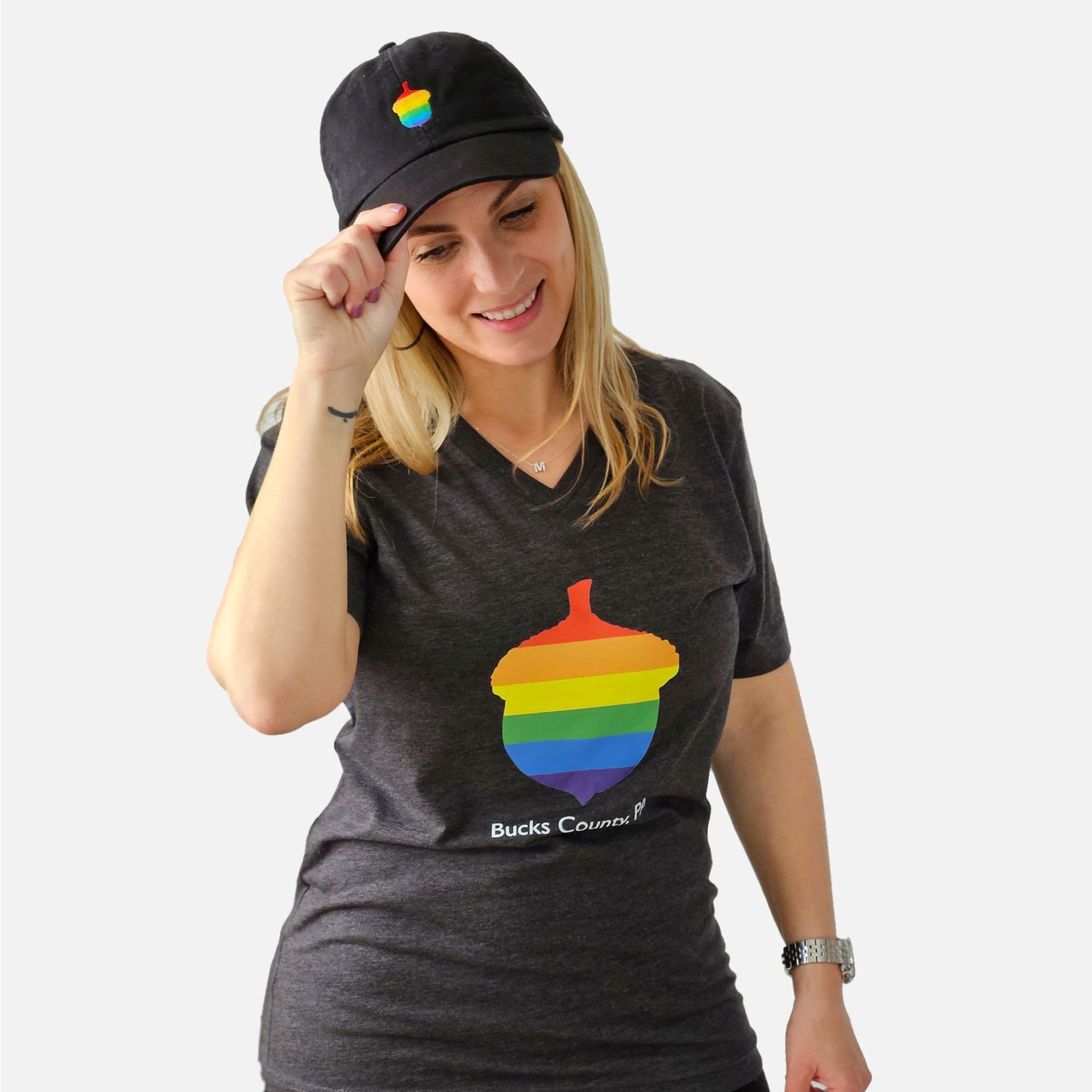 Rainbow Acorn / Bucks County graphic T-shirt