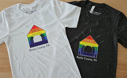 Rainbow Covered Bridge / Bucks County graphic T-shirt