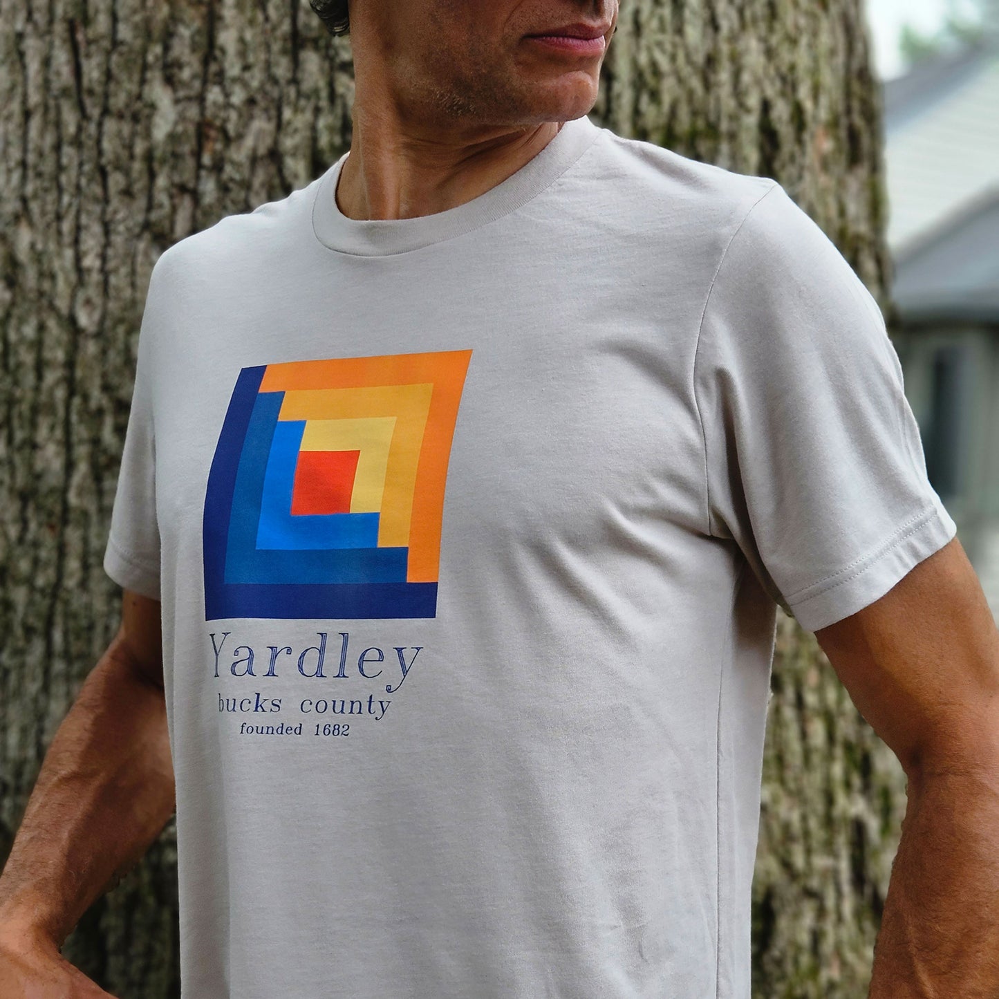 Underground Railroad House /Yardley graphic T-shirt - heather cool grey