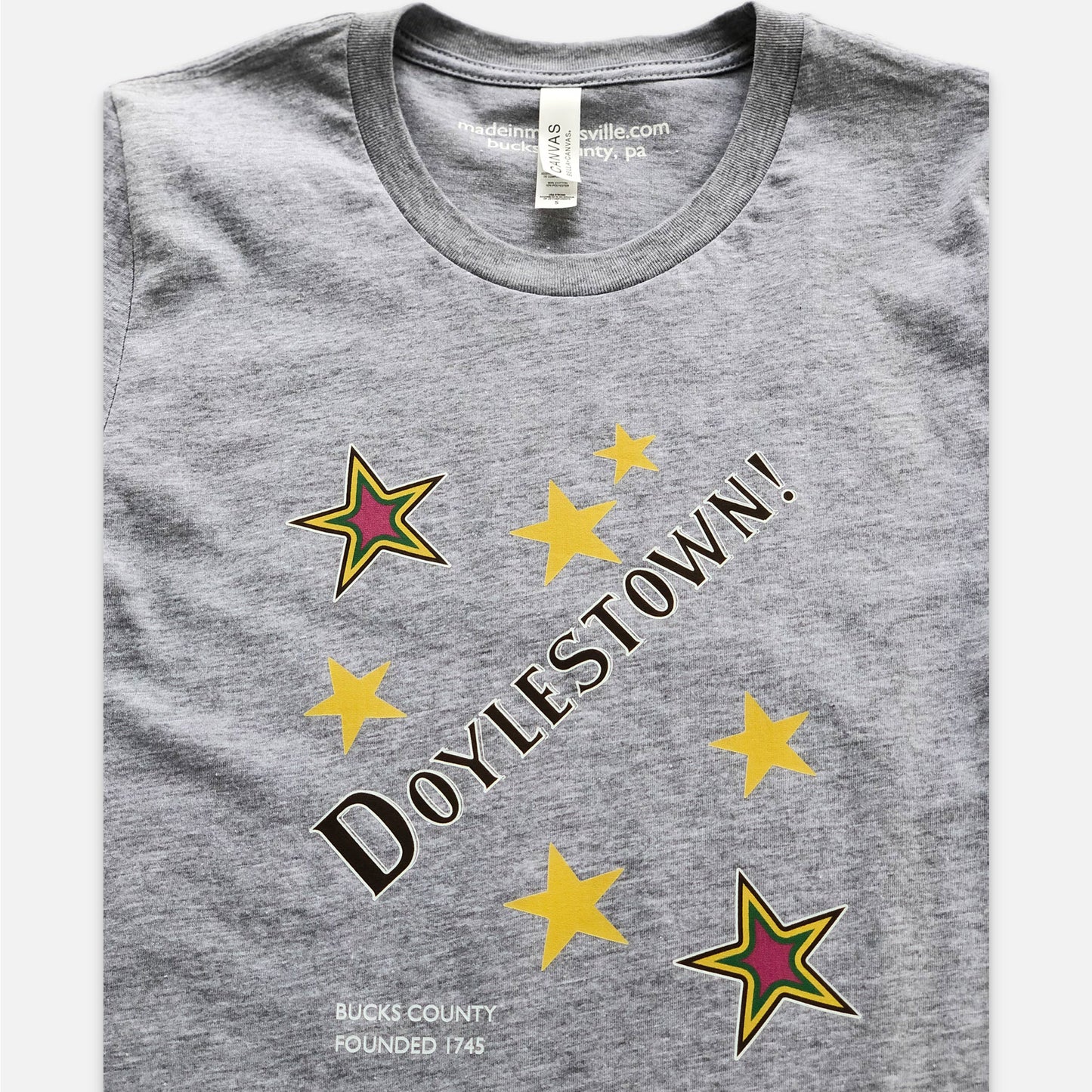 Doylestown Stars graphic T-shirt - heather grey