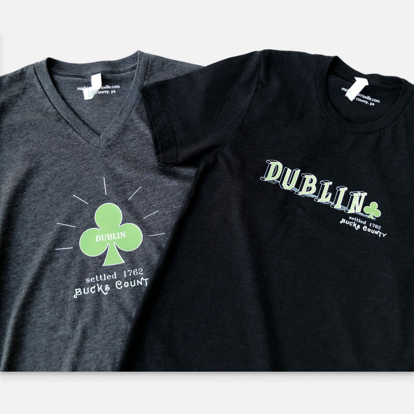 Dublin / Bucks County graphic V-Neck T-shirt - heather dark grey