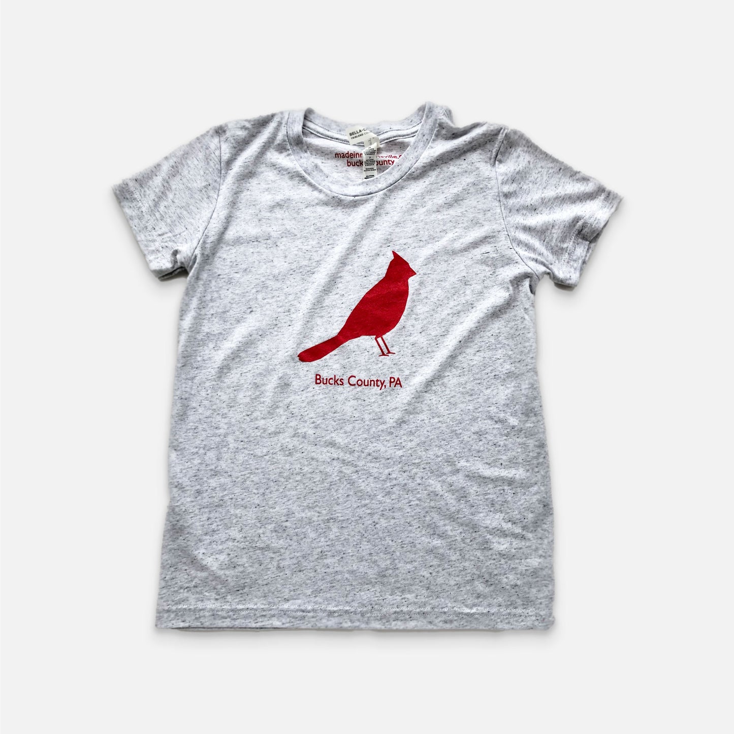 Cardinal / Bucks County graphic Kids T-shirt - white flk triblend