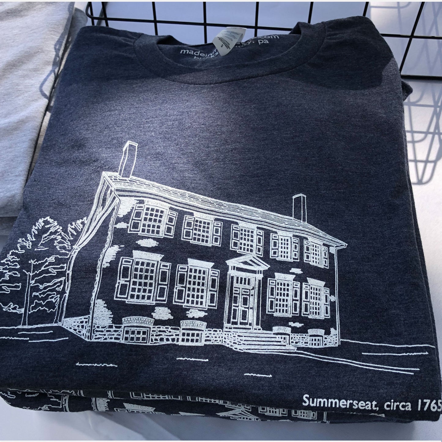 Summerseat Morrisville, PA circa 1765 graphic T-shirt - heather navy