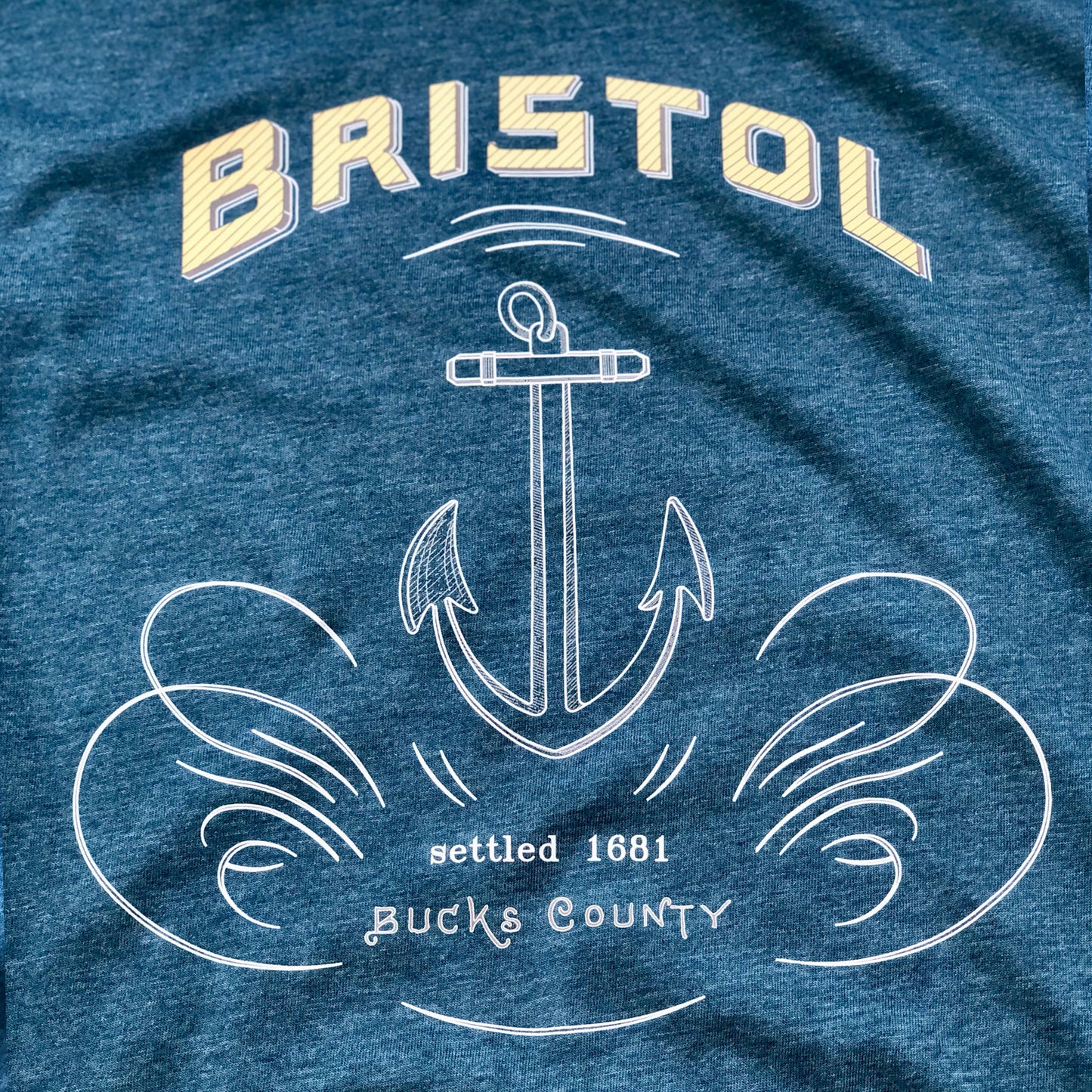 Anchor/Bristol graphic T-shirt - heather deep teal