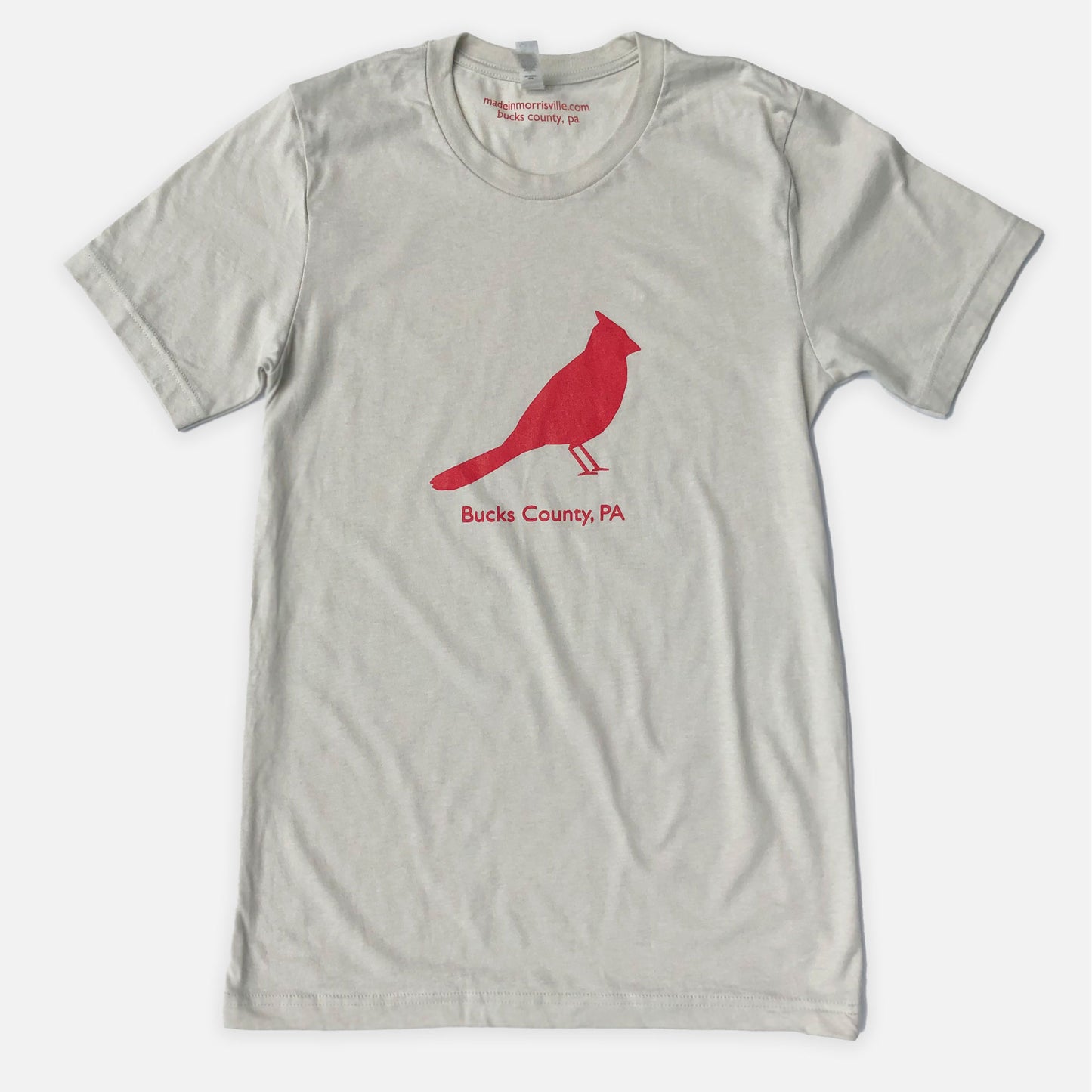 Cardinal / Bucks County graphic Crew-Neck T-shirt - heather cement