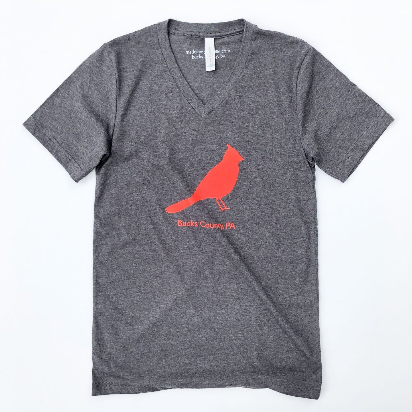 Cardinal / Bucks County graphic V-Neck T-shirt