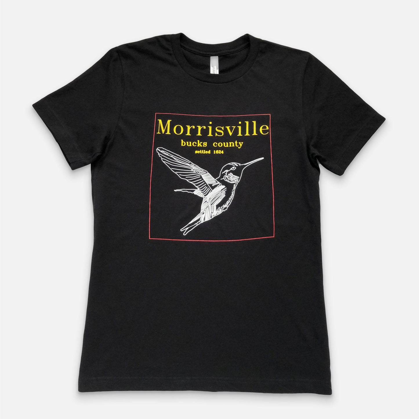 Framed Morrisville hummingbird   T-shirt - black