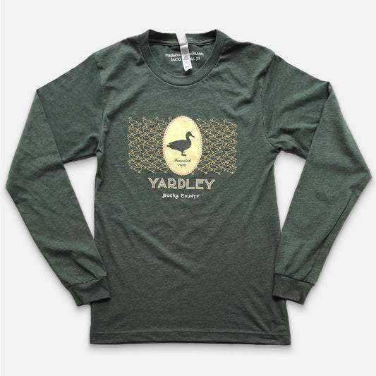 Duck Portrait /Yardley graphic Long Sleeve -shirt - heather forest