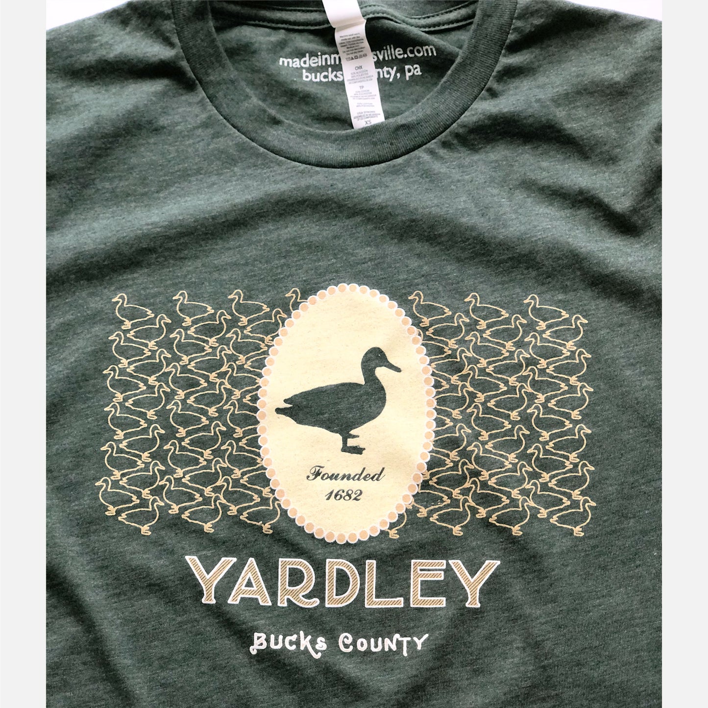 Duck Portrait /Yardley graphic Long Sleeve -shirt - heather forest