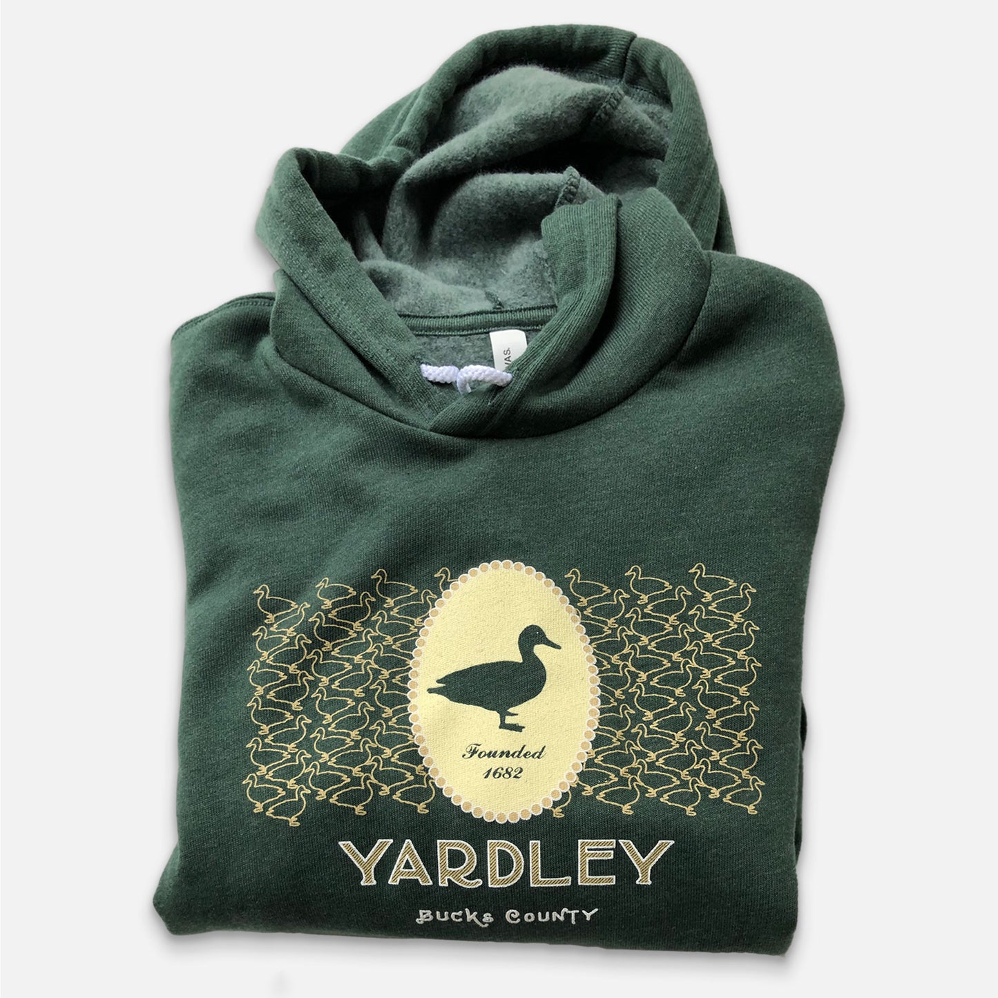 Duck Portrait /Yardley graphic Pullover Hoodie - heather forest